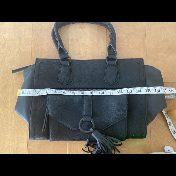 Apt. 9 Dark Gray Shoulder Bag with Ring Tassel - Picture 4 of 10